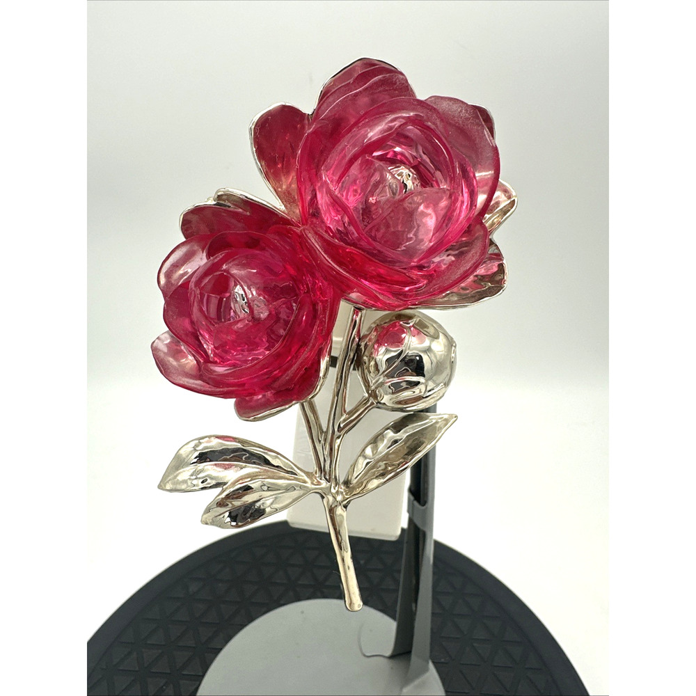 Rare Magenta Flower Wallflower Plug In Nightlight Bath & Body Works Pink Silver